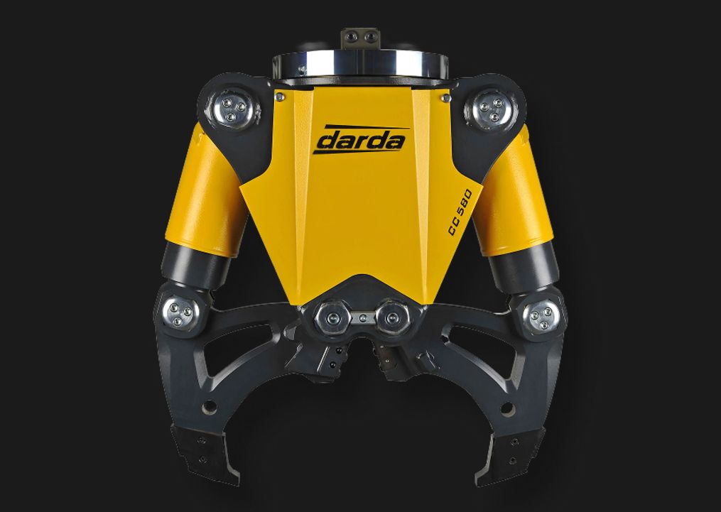 Darda CC580 Betonbeißer mit gelbem Gehäuse vor schwarzem Hintergrund in der Frontansicht