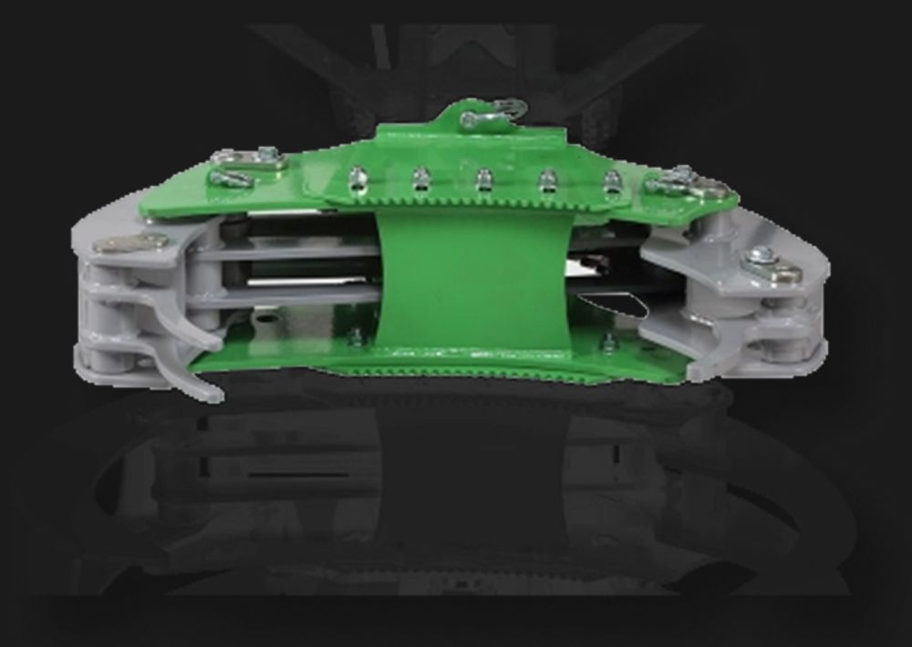 Unteransicht Fällgreifer mit geschlossenen Greifarmen