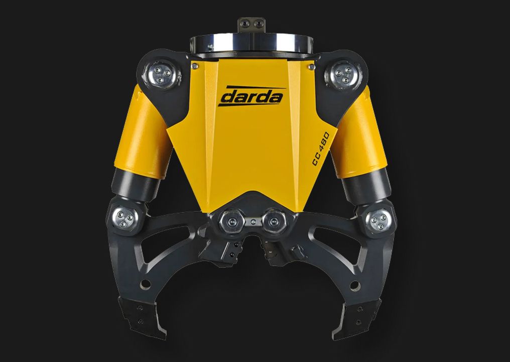 Darda CC480 Betonbeißer mit gelbem Gehäuse vor schwarzem Hintergrund in der Frontansicht