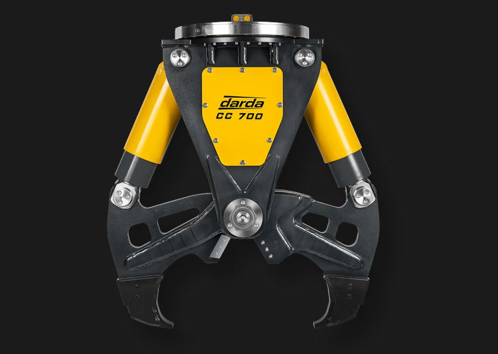 Darda CC700 Betonbeißer mit gelbem Gehäuse vor schwarzem Hintergrund in der Frontansicht