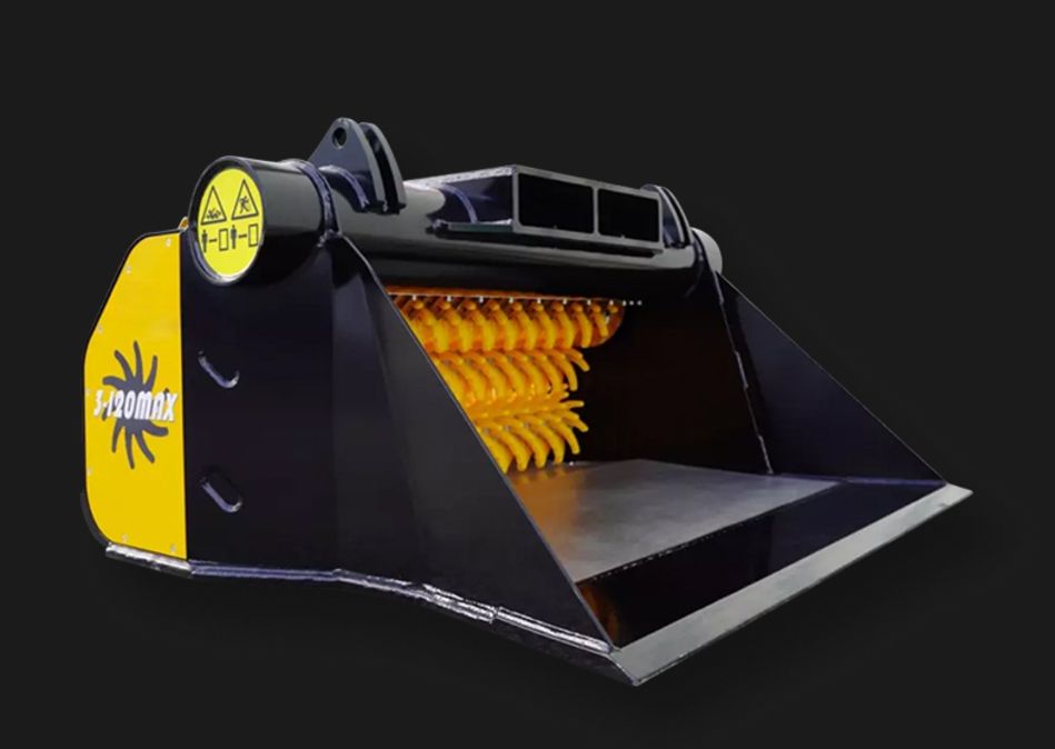 Sternsieb 3-120MAX freigestellt mit offener Schaufel